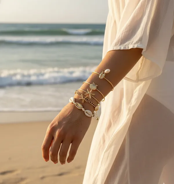 Gold_Mermaid_Mantle_Coastal_Luxury_Stack_Bangle_For_Women